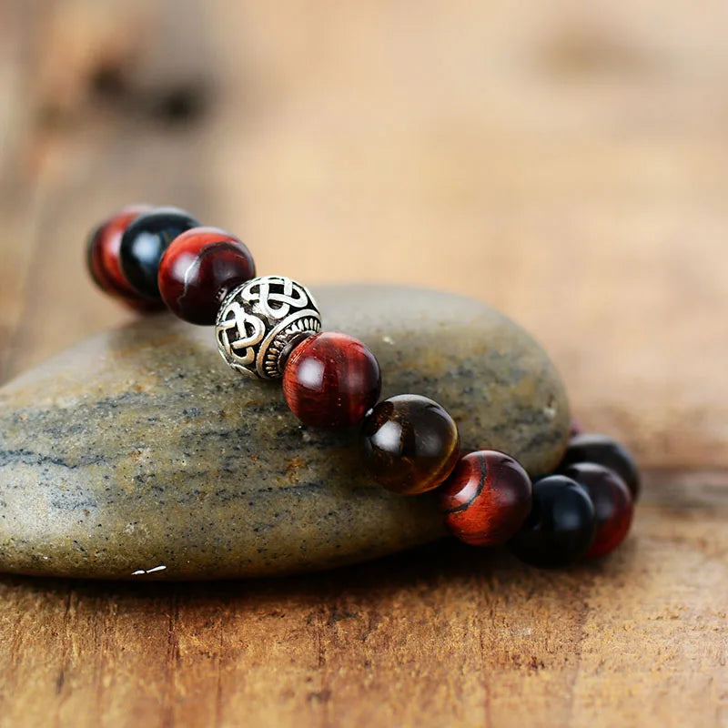 Tiger Eye Tibetan Charm Bracelet-3