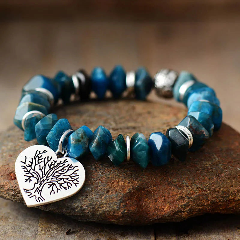 Tree of Life Apatite Stretch Bracelet-1