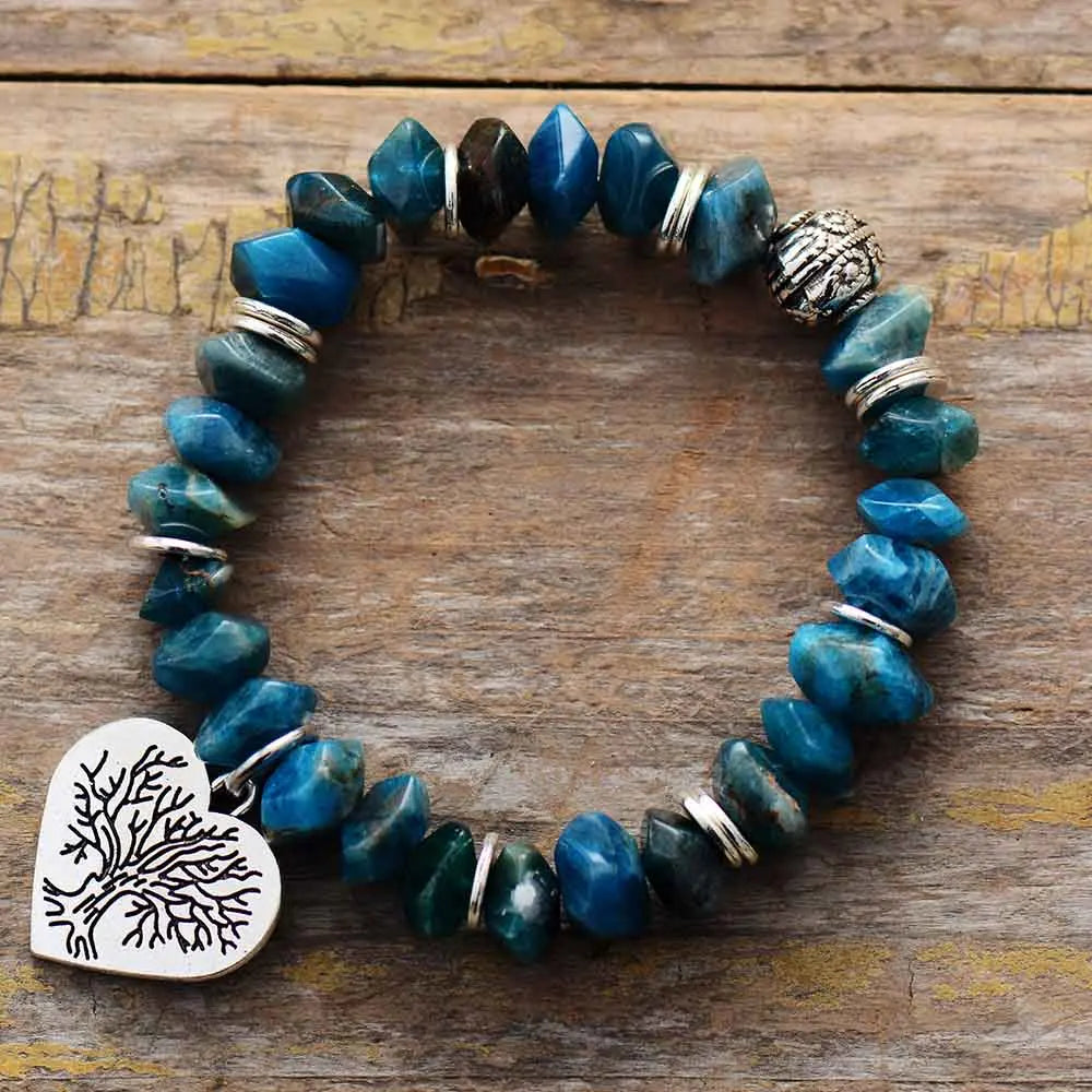 Tree of Life Apatite Stretch Bracelet-0