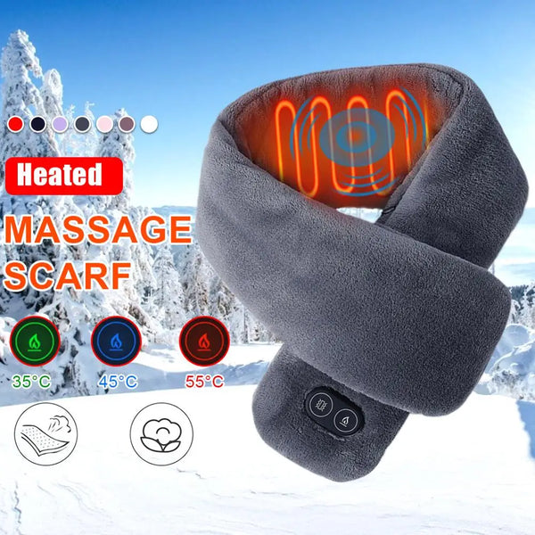 USB Heated Winter Scarf — Adjustable Warmth Neck Warmer in Soft Plush