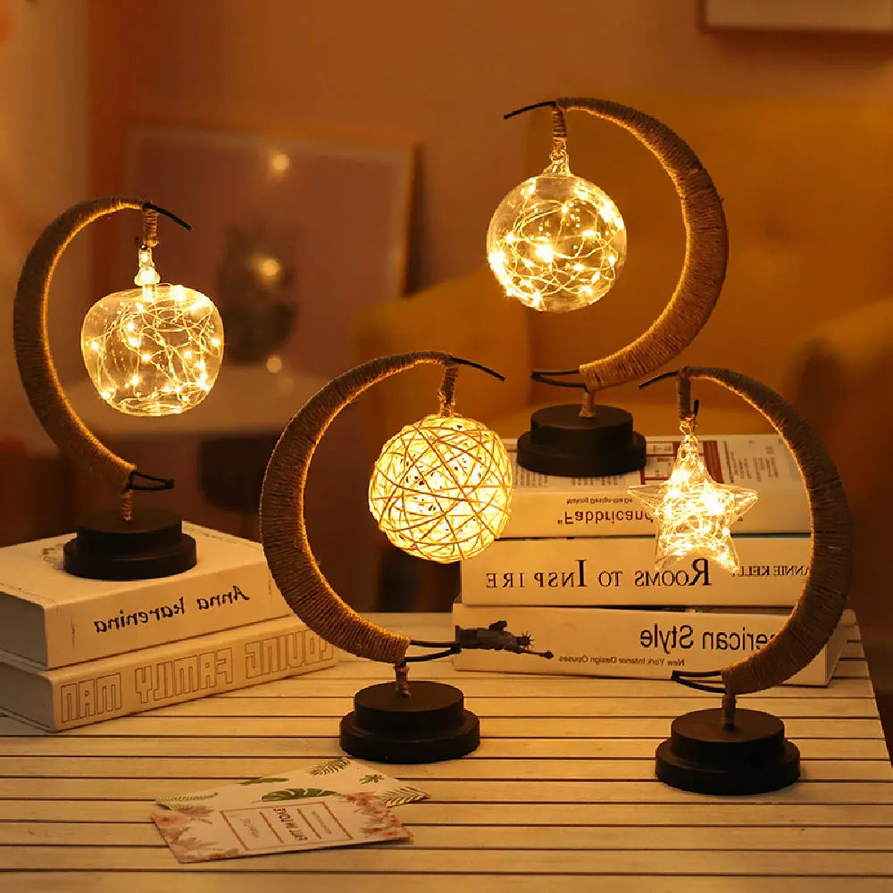 Night Light LED Hand Made Moon Stars Gift Lamp Sleeping Light