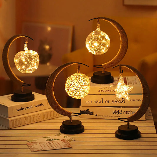 Night Light LED Hand Made Moon Stars Gift Lamp Sleeping Light