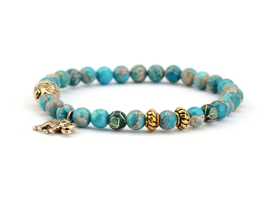 Elephant & Buddha Meditation Charm Bracelet-2