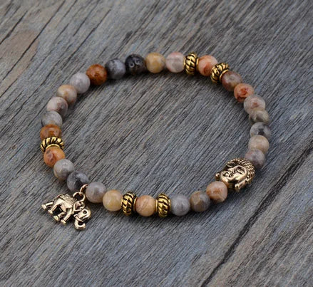 Elephant & Buddha Meditation Charm Bracelet-3