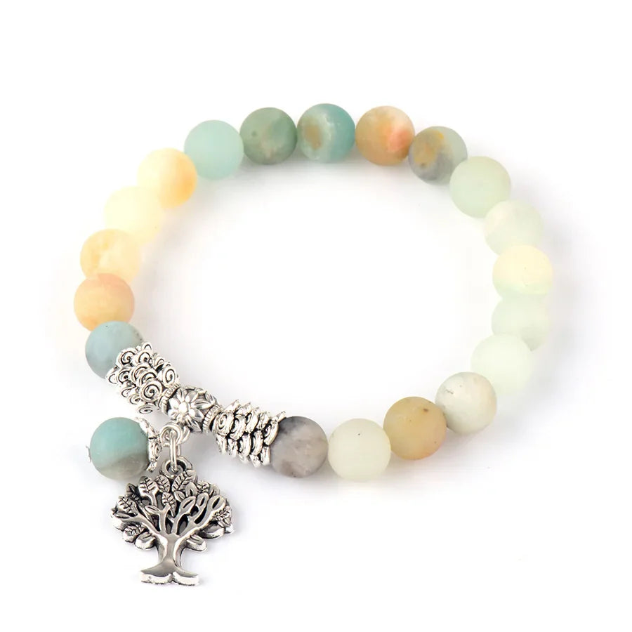 Tree of Life Amazonite Charm Bracelet-1