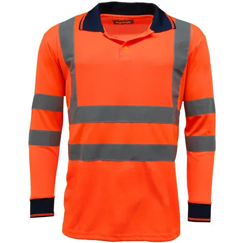 HV005 Hi Vis Long Sleeve Polo Shirt-1