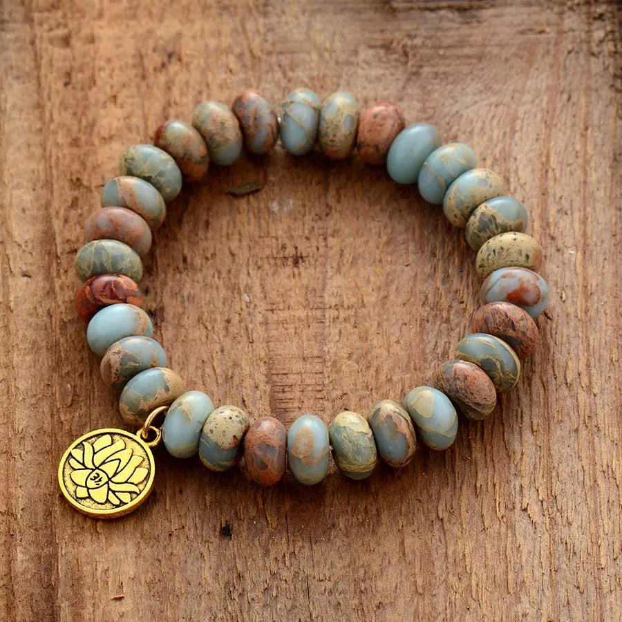 Imperial Jasper Lotus Bracelet-2