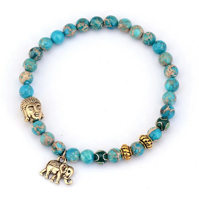 Elephant & Buddha Meditation Charm Bracelet-1