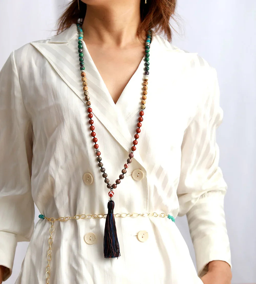 7 Chakra Mala Tassel Necklace-2