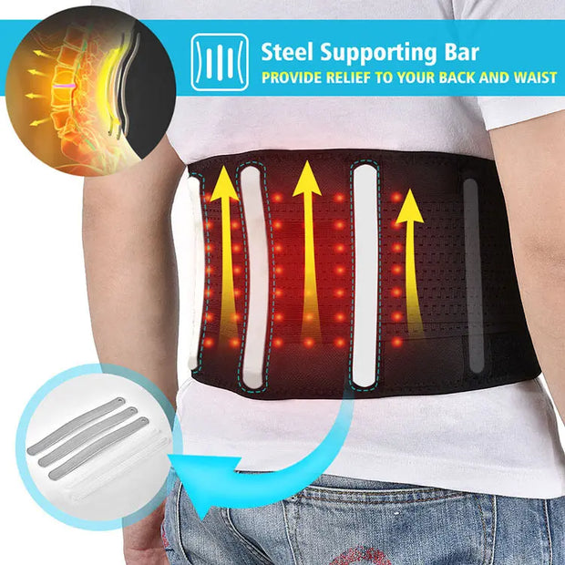 HailiCare Red Light Heating Massage Belt Electric Heating Belt Waist Disc Massage Therapy Belt - Memoriex 