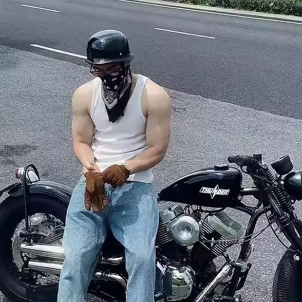 Half-Face Motorcycle Helmet for Cycling, with ECE and DOT Certifications. Made of ABS Material, Suitable for Men and Women. - Memoriex 