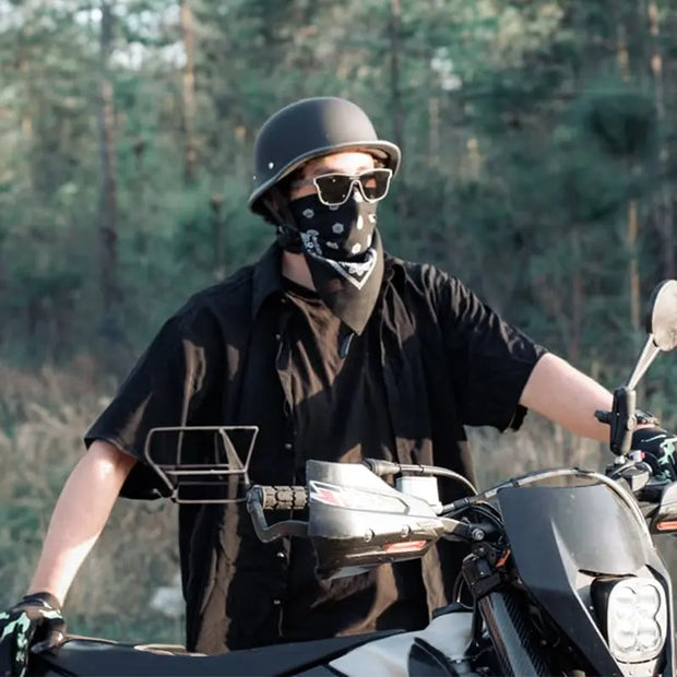 Half-Face Motorcycle Helmet for Cycling, with ECE and DOT Certifications. Made of ABS Material, Suitable for Men and Women. - Memoriex 