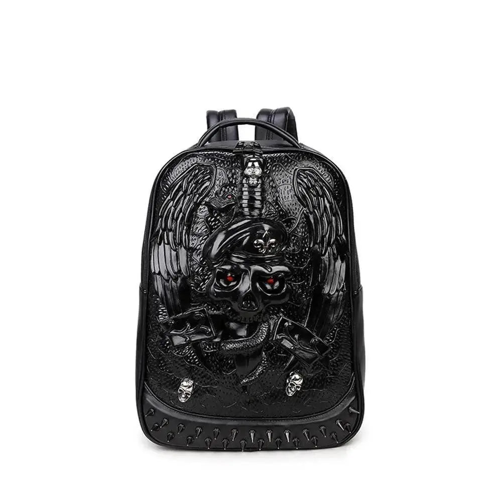 Halloween 3D Elf With Sword Faux Leather Backpack Laptop Computer Travelling Rucksack Bag-2