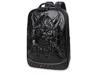 Halloween Backpack Punk Rivets Waterproof 3D Ghost Skull Crown Laptop Computer Knapsack-3