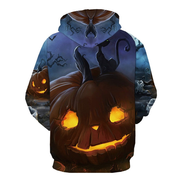 Halloween Men Pumpkin 3d Printed Fire Sweatshirt - Memoriex 