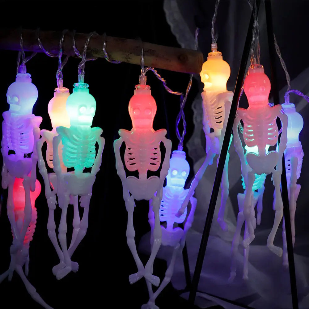 Halloween Skeleton Frame String Lights Battery Operated 12 LEDs-4