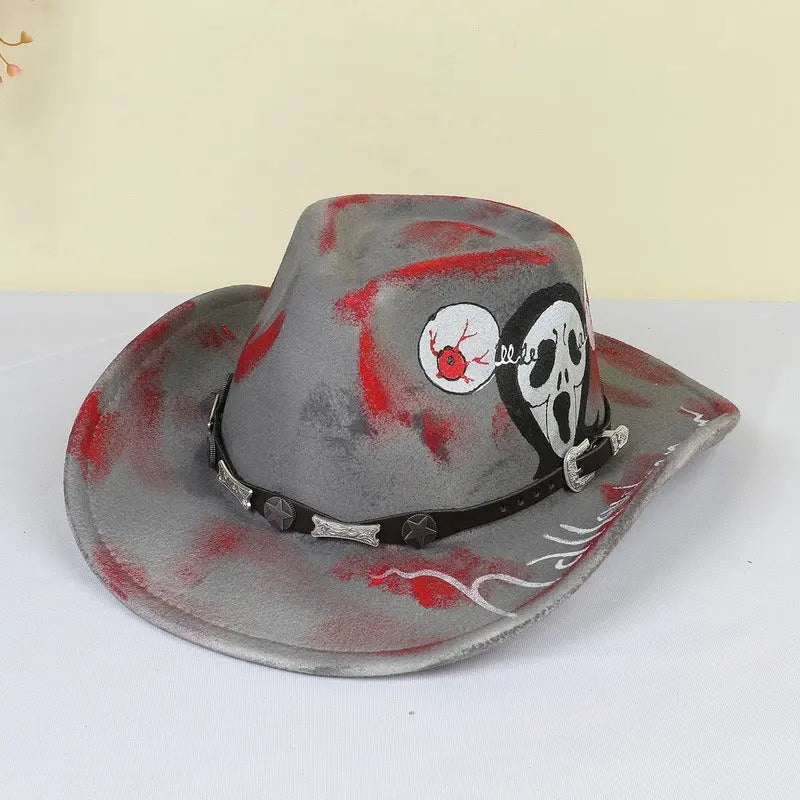 Halloween carnival party pumpkin hat ghost festival cocked hat dance performance cowboy hat - Memoriex 