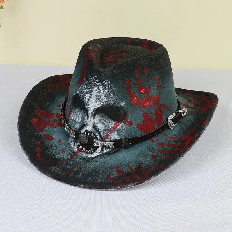 Halloween carnival party pumpkin hat ghost festival cocked hat dance performance cowboy hat - Memoriex 