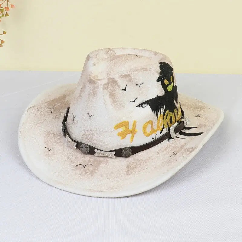 Halloween carnival party pumpkin hat ghost festival cocked hat dance performance cowboy hat - Memoriex 