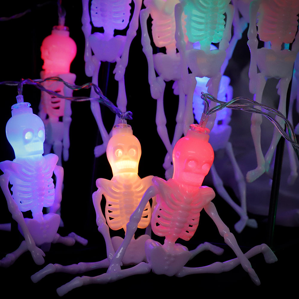 Halloween Skeleton Frame String Lights Battery Operated 12 LEDs-1