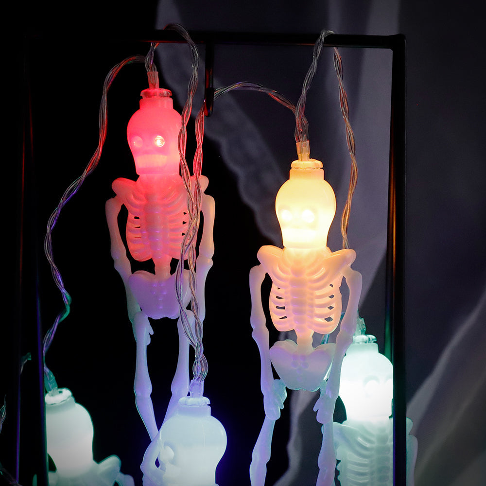 Halloween Skeleton Frame String Lights Battery Operated 12 LEDs-0