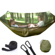 Hammock with Net and Rain Fly - Portable Double Hammock with Bug Net and Tent Tarp Heavy Duty Tree Strap-4