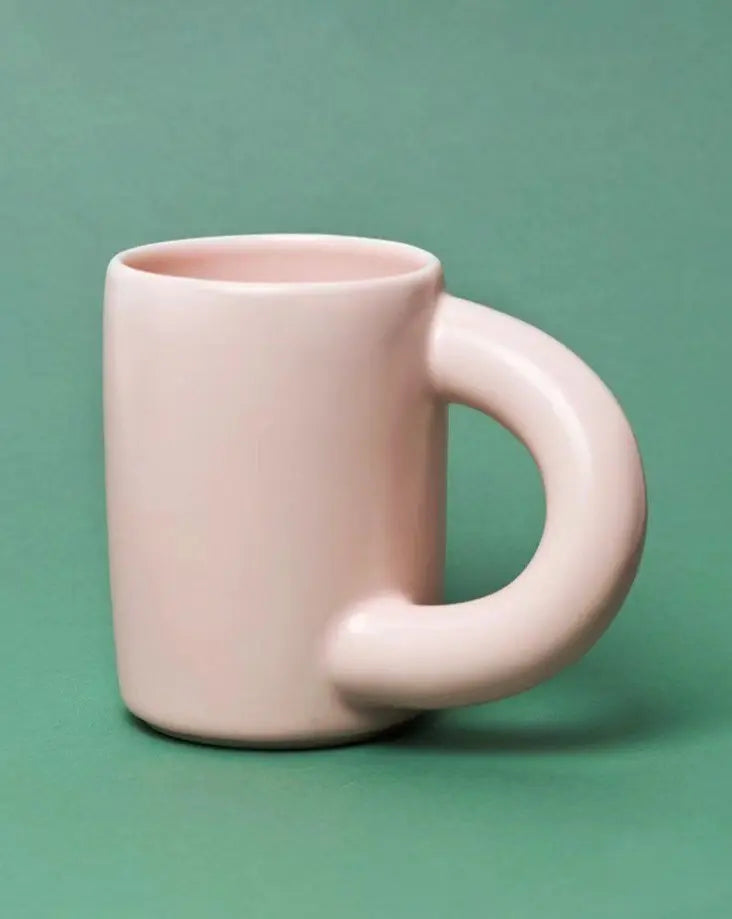 Handcrafted Ceramic Chubby Mugs with Big Twisted Handle - Unique Stylish Tea & Coffee Cups-6