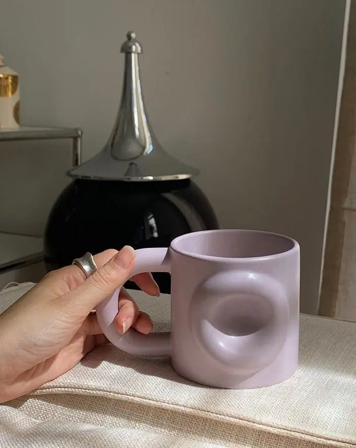 Handcrafted Ceramic Donut Mug - Cute & Novelty Donut-Shaped Coffee Mug-3