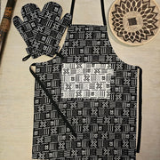 Handmade Apron and Matching Oven Gloves Set | 100% Cotton African Print Fabric-0