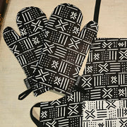 Handmade Apron and Matching Oven Gloves Set | 100% Cotton African Print Fabric-2