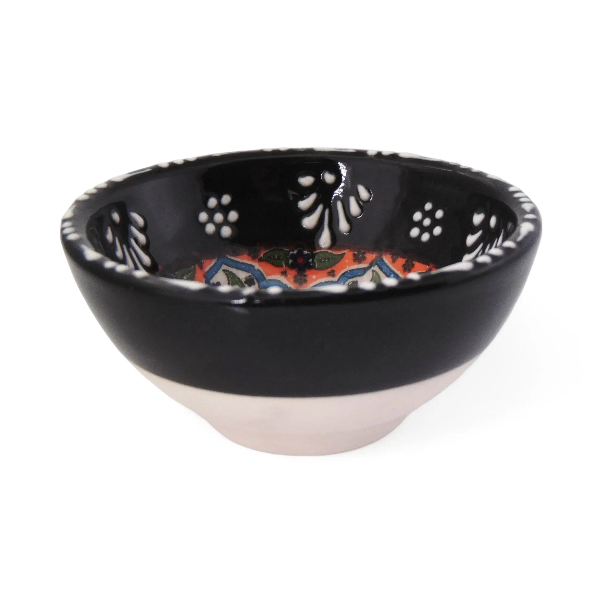 Handmade Ceramic Bowl Mexican Black 8cm-2