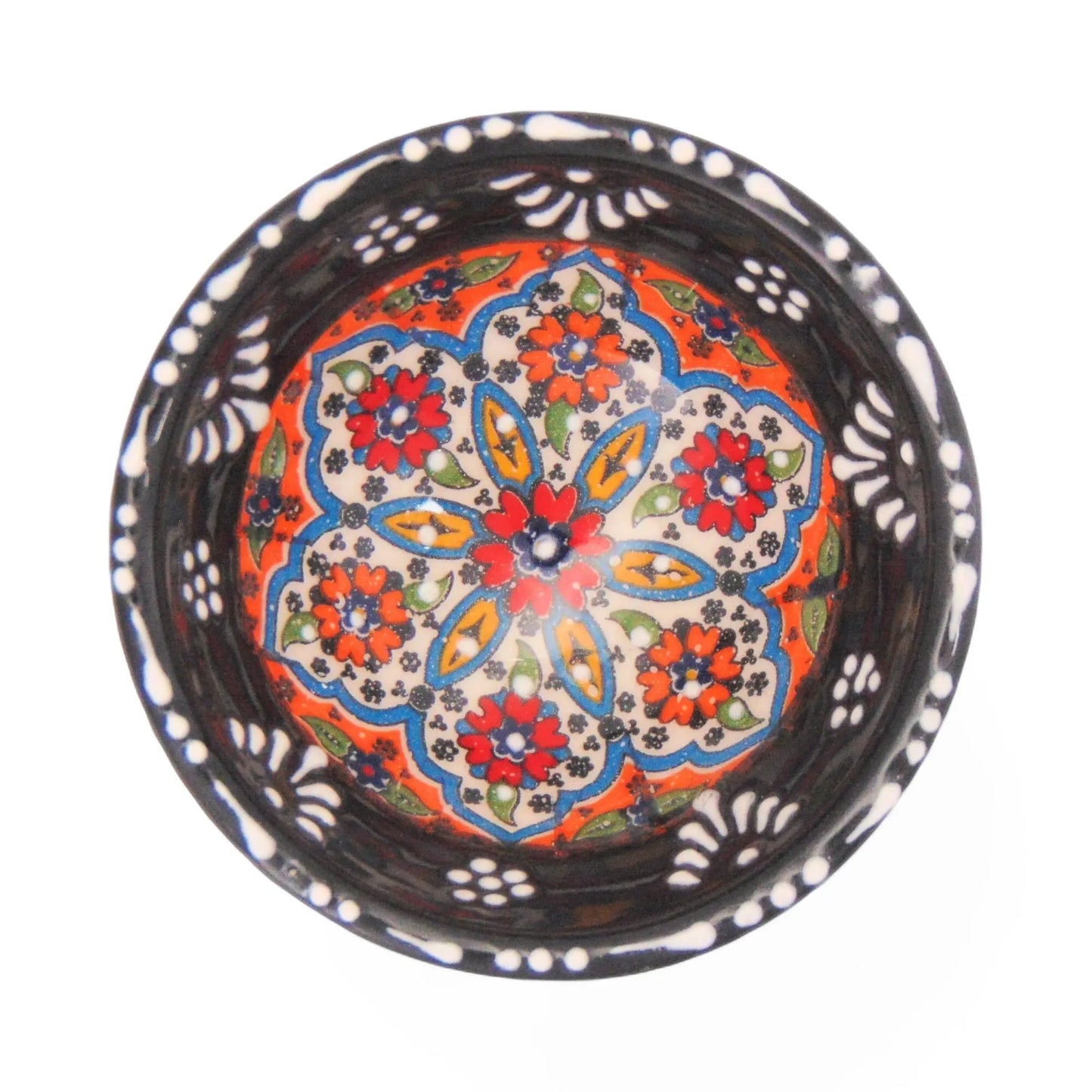 Handmade Ceramic Bowl Mexican Black 8cm-3