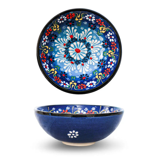 Handmade Ceramic Bowl Mexican Blue 15cm - Memoriex 