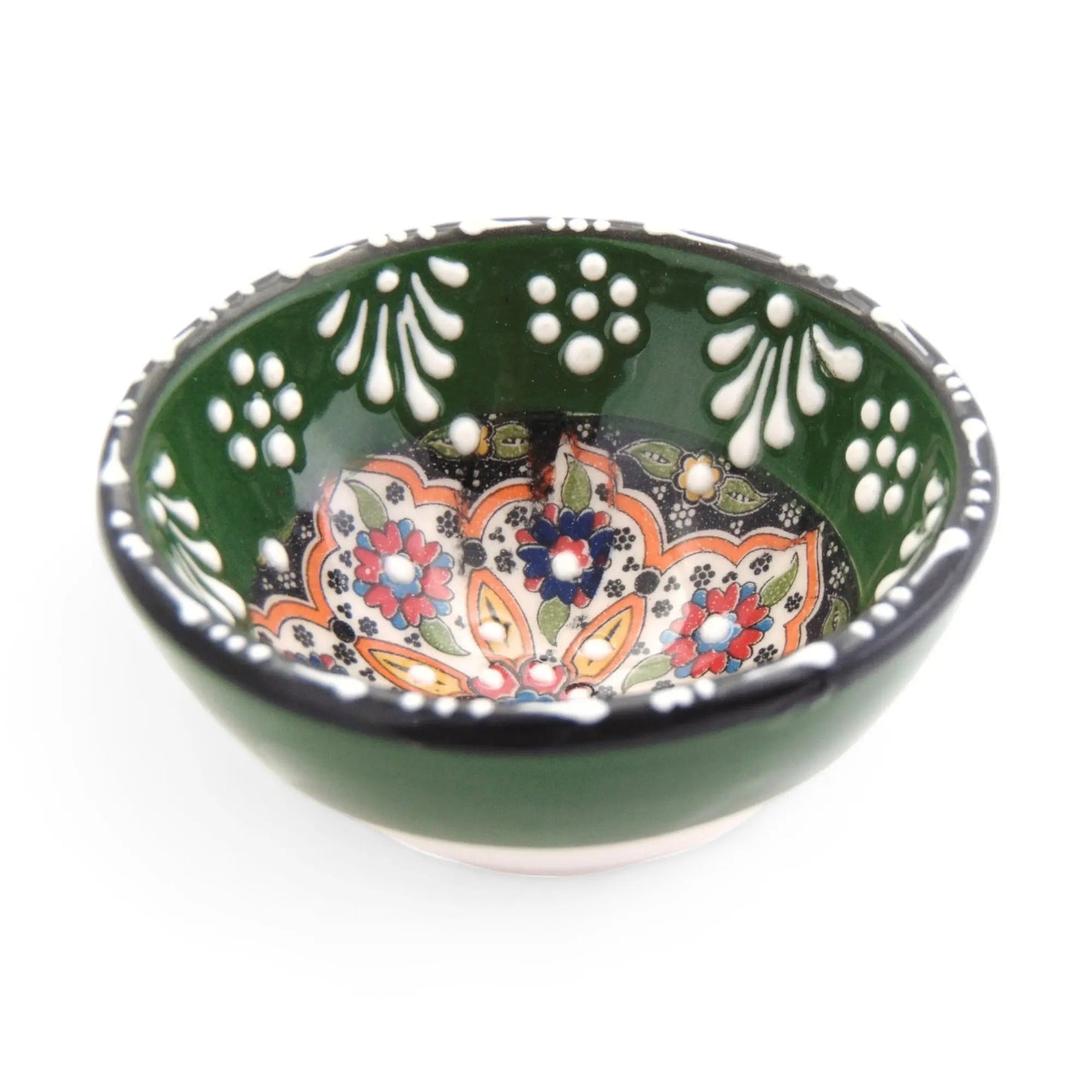 Handmade Ceramic Bowl Mexican Green 8cm-1