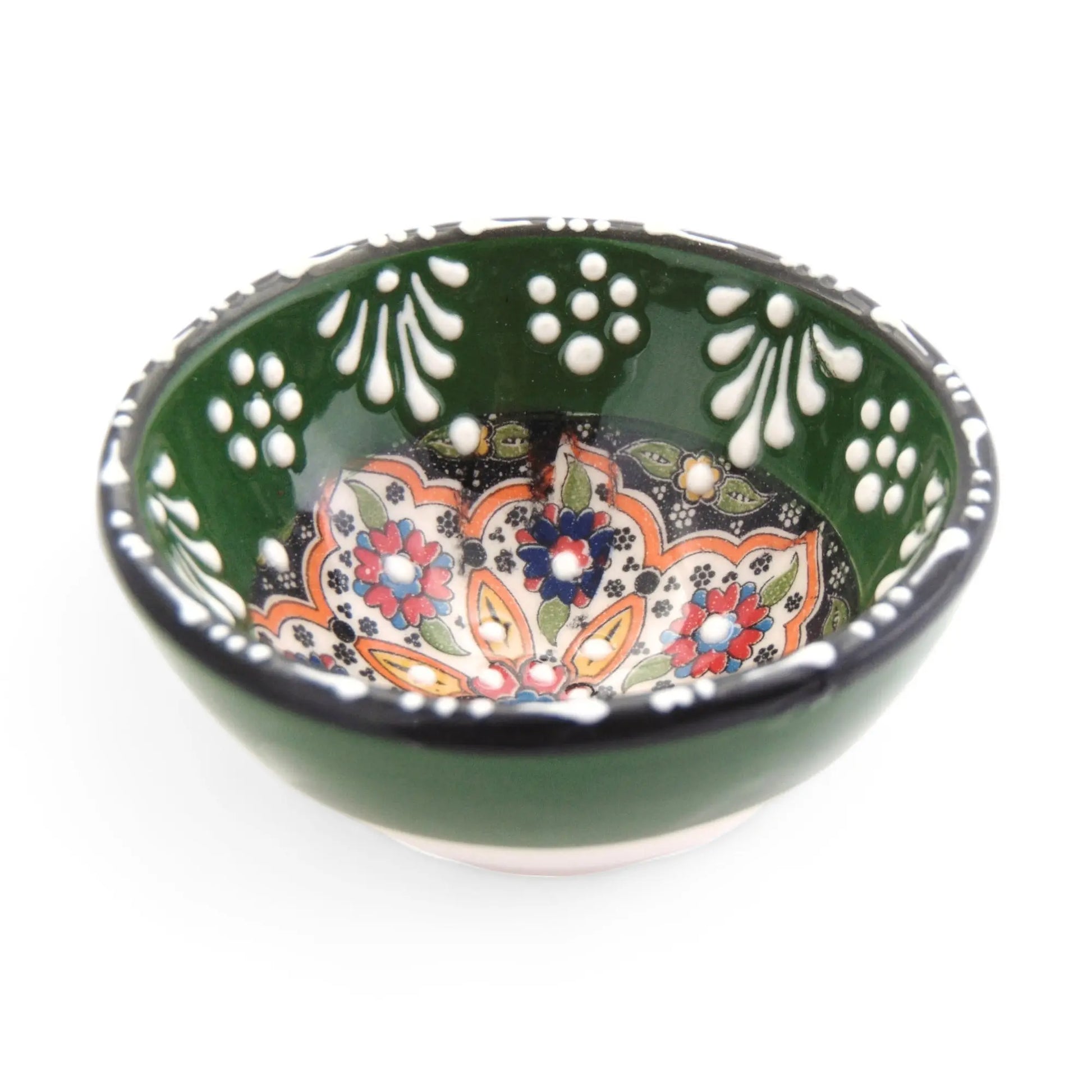 Handmade Ceramic Bowl Mexican Green 8cm-1