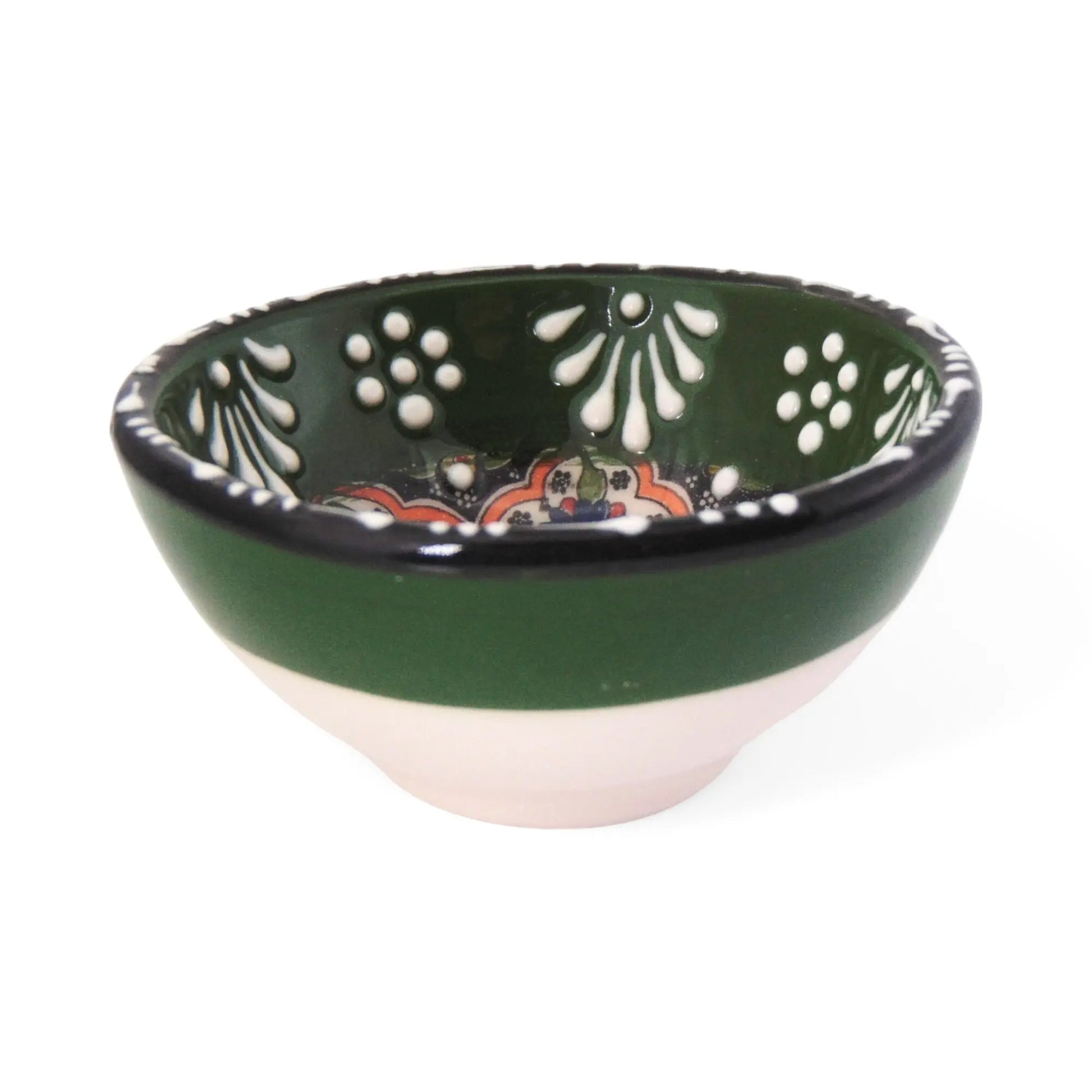 Handmade Ceramic Bowl Mexican Green 8cm-2