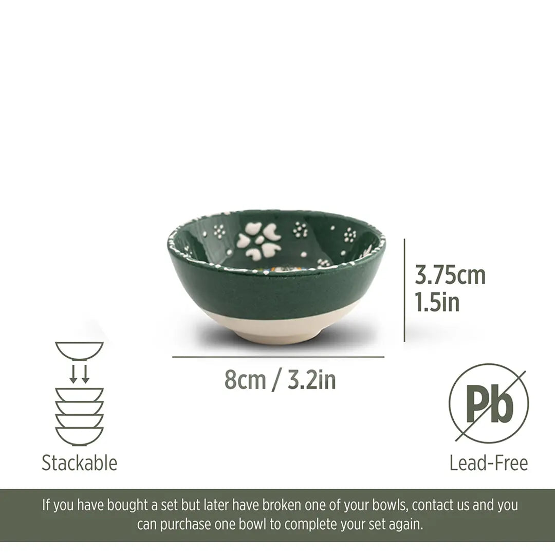 Handmade Ceramic Bowl Mexican Green 8cm-4