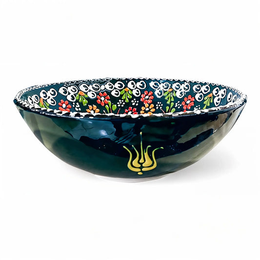 Handmade Ceramic Bowl Mexican Green to Dark Green 21cm - Memoriex 