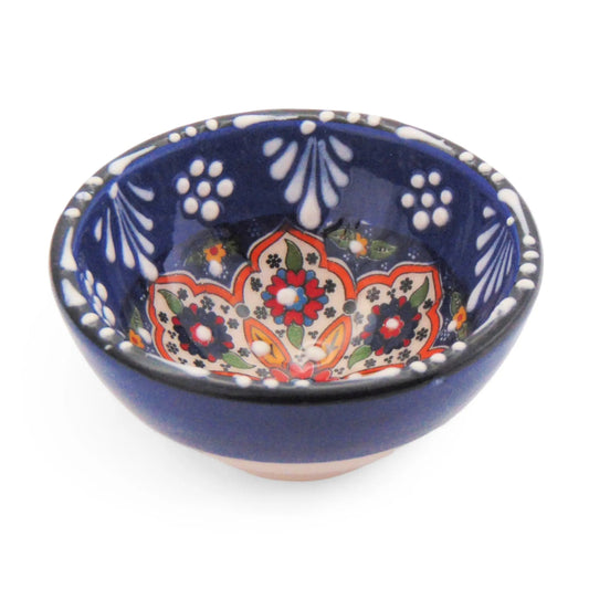 Handmade Ceramic Bowl Mexican Navy 8cm-0