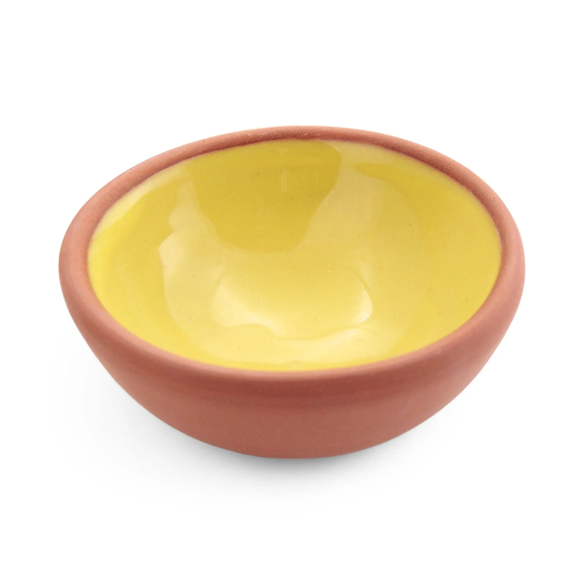 Handmade Ceramic Bowl Moroccan Lemon Yellow 8cm-1