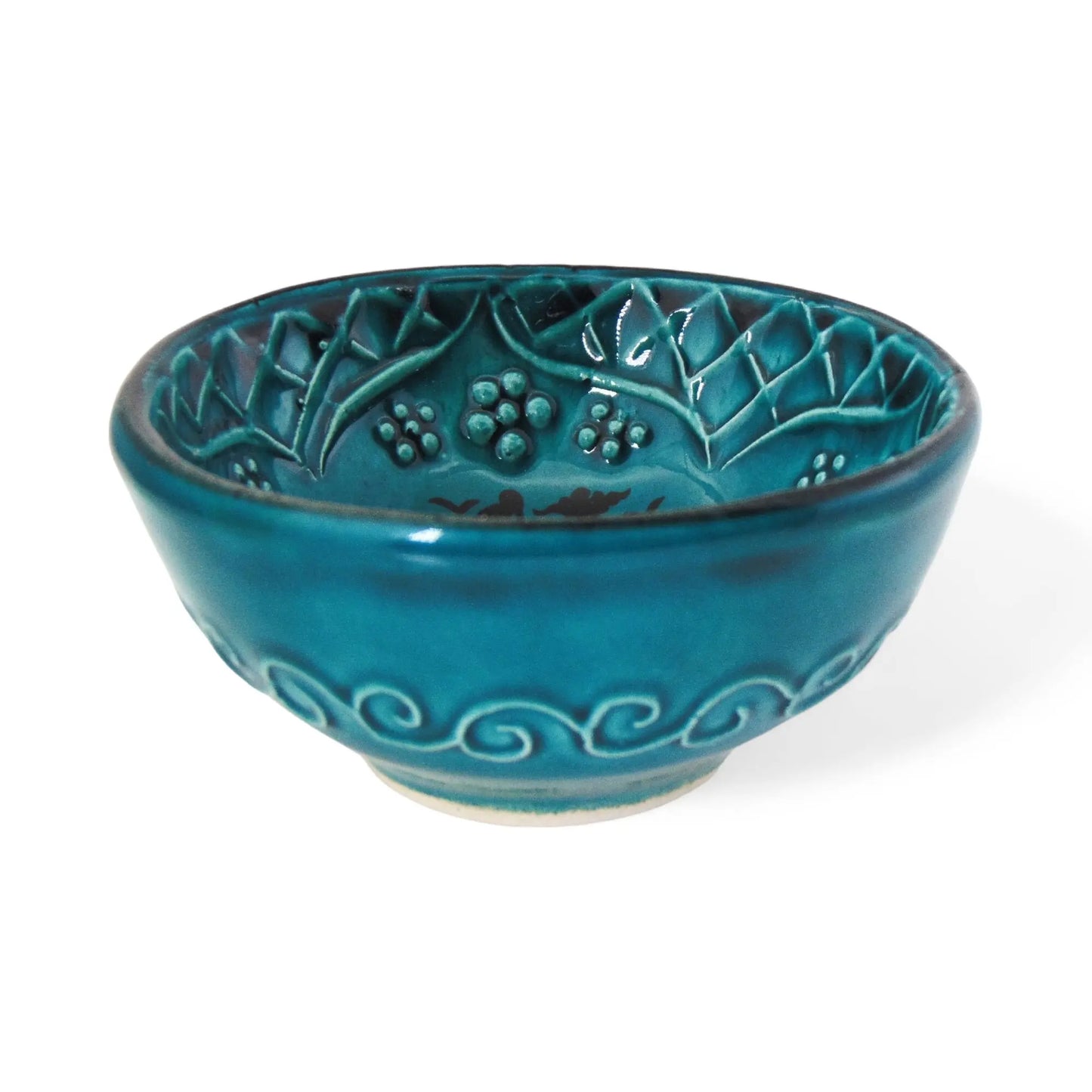 Handmade Ceramic Bowl Multicolour Green 8cm-2