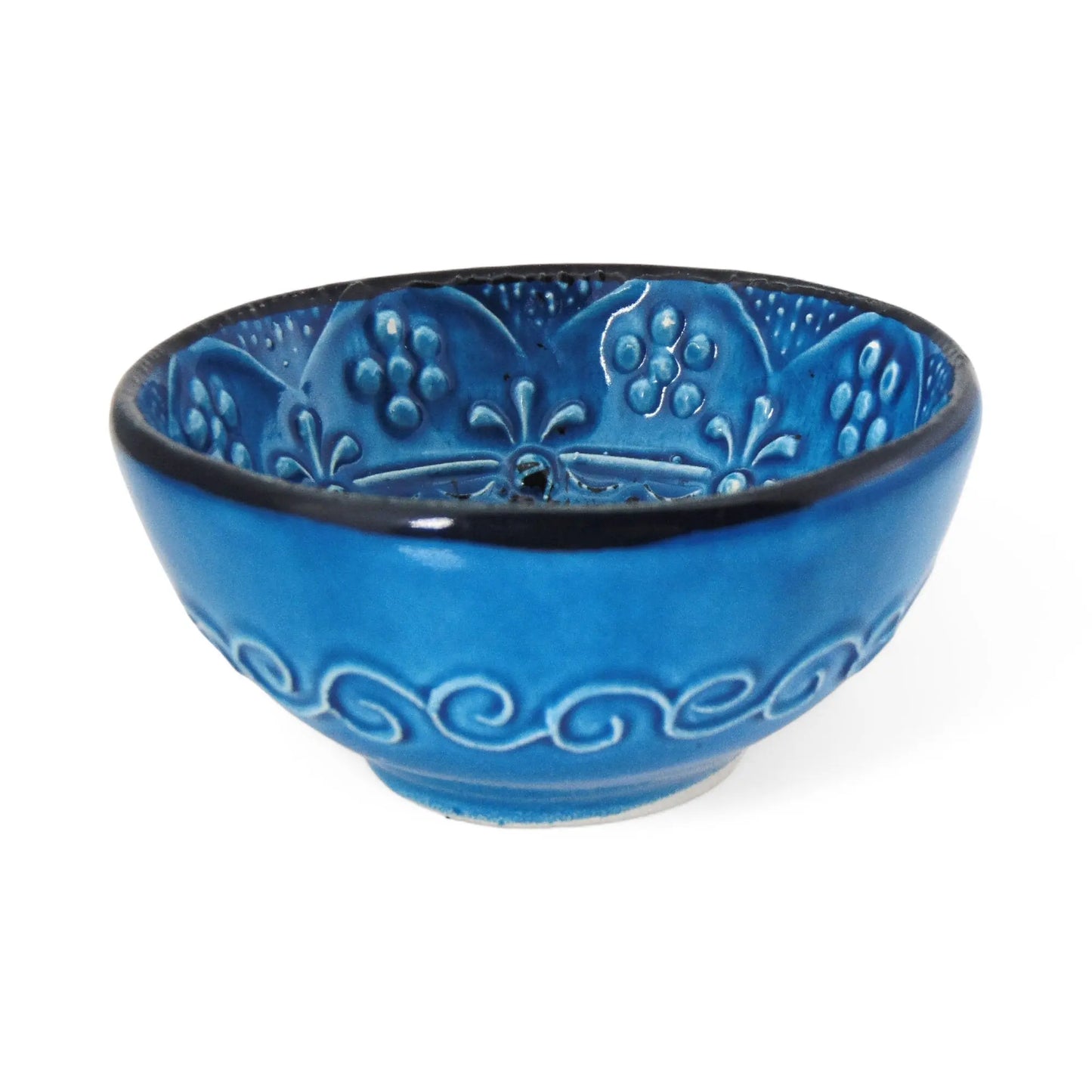 Handmade Ceramic Bowl Multicolour Navy 8cm-2