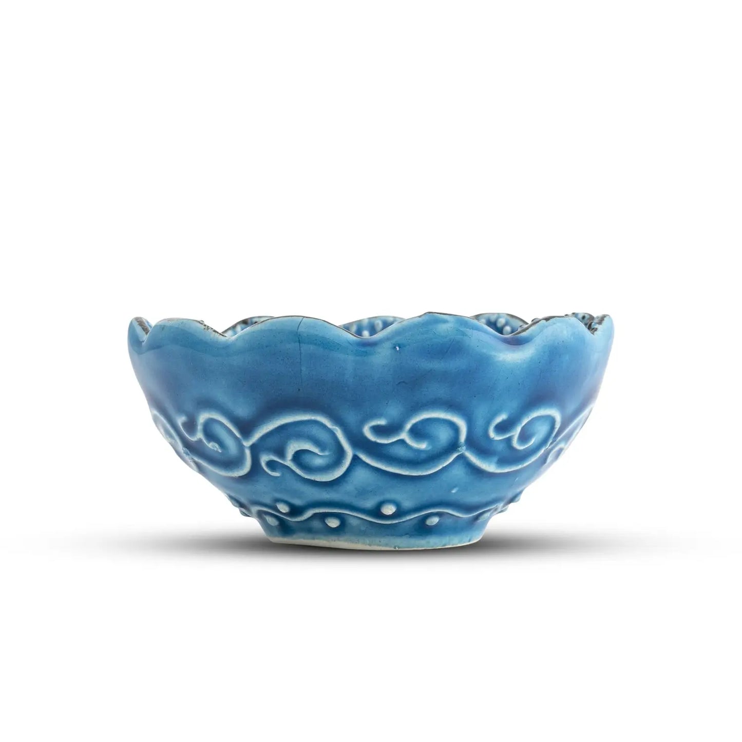 Handmade Ceramic Bowl Ocean Blue 8cm-2