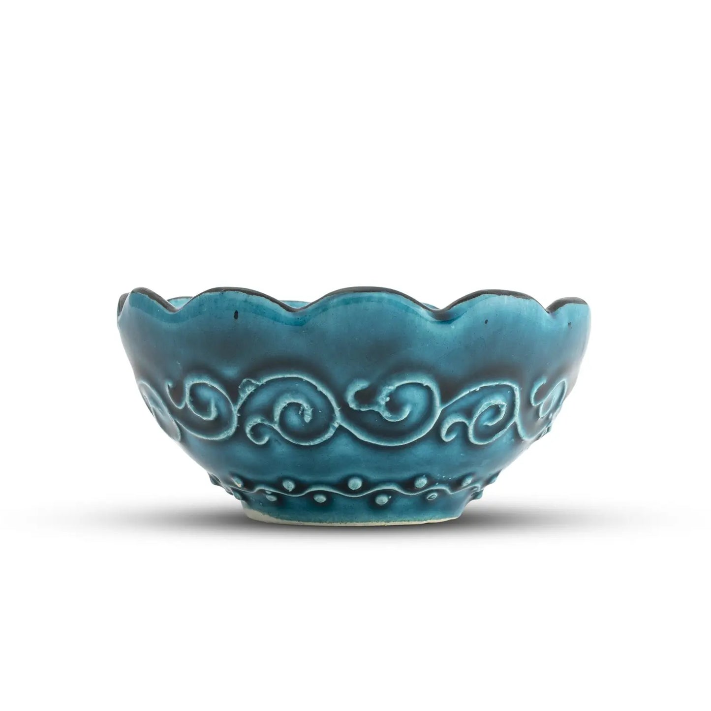 Handmade Ceramic Bowl Ocean Green 8cm-2