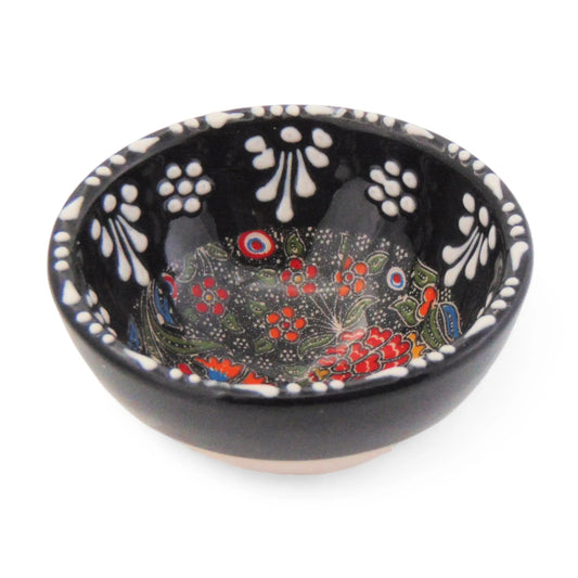 Handmade Ceramic Bowl Tulip Black 8cm-0