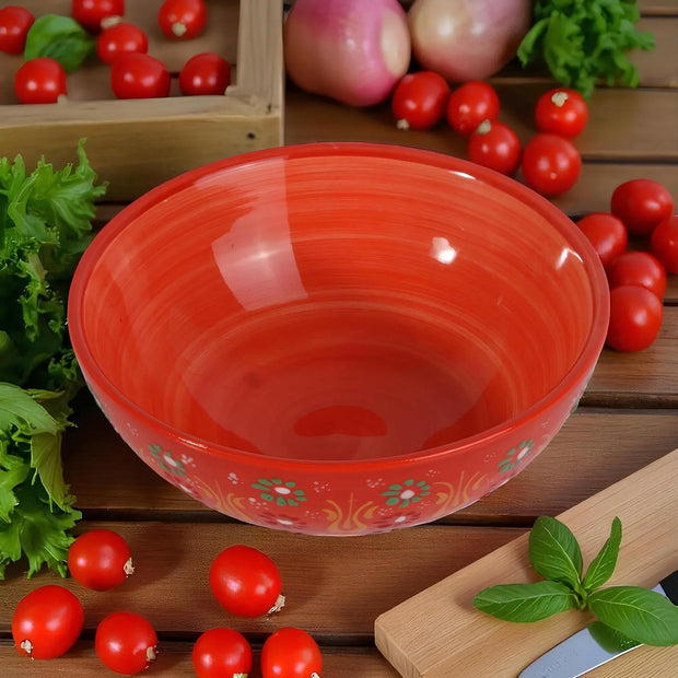 Handmade Ceramic Serving Bowl, 12cm, Red-1