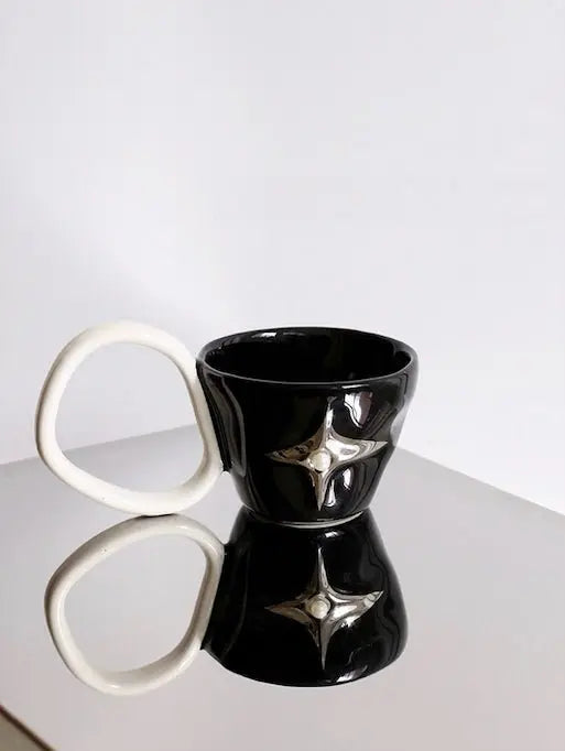 Handmade Ceramic Star Coffee Mug, Eclectic Tea Espresso Cup-0