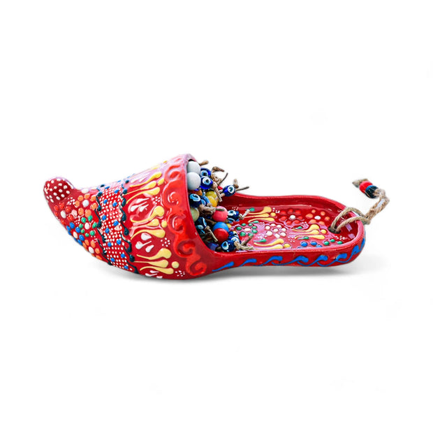 Handmade Ceramic Wall Decoration Slipper Red-0
