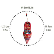 Handmade Ceramic Wall Decoration Slipper Red-2