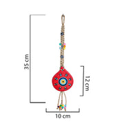 Handmade Ceramic Wall Decoration with Evil Eye, Red-1